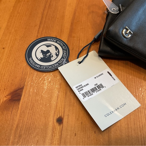 COLE HAAN BLACK LEATHER GLOVES WITH FAUX FUR LINING NWT BUTTER SOFT LUXE SZ L - Picture 8 of 8